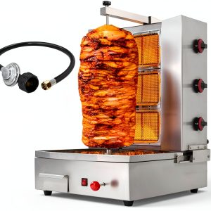 Shawarma Machine Li Zhen 3-Burner Gyro Grill, Silver 41.9 lbs-0