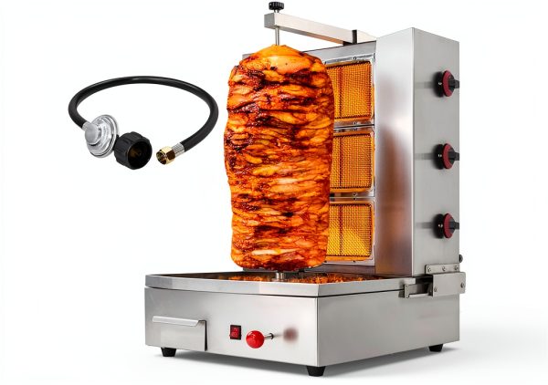 Shawarma Machine Li Zhen 3-Burner Gyro Grill, Silver 41.9 lbs-0