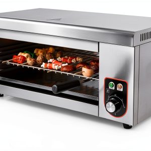 Electric Cheese Melter 1500W Commercial Salamander Broiler Stainless Steel Steak Broiler 120-570°F Time Temperature Adjustable for Beef Chicken Vegetables 110V US-0