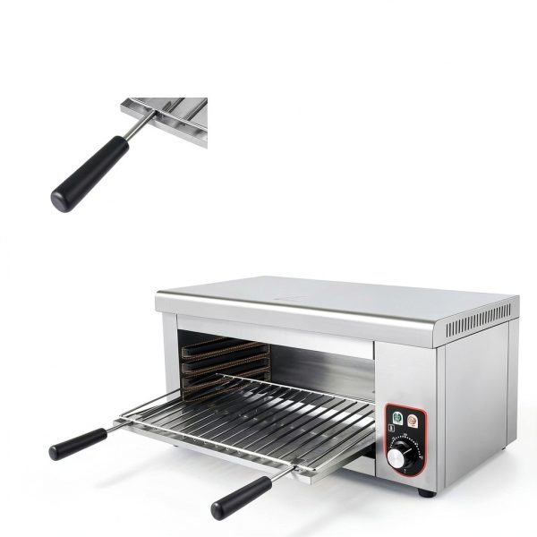 Electric Cheese Melter 1500W Commercial Salamander Broiler Stainless Steel Steak Broiler 120-570°F Time Temperature Adjustable for Beef Chicken Vegetables 110V US-3