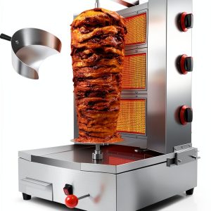 Shawarma Grill Machine Gas Broiler BNDHKR 3-Burner with Grease Tray-0