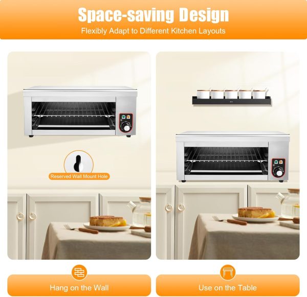 1500W Commercial Salamander Broiler Nwkxnrt Steel Cheese Melter-6
