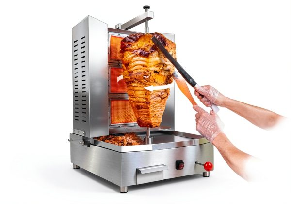 Shawarma Grill Machine Gas Broiler BNDHKR 3-Burner with Grease Tray-4