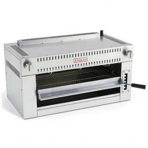 36" Heavy-Duty Natural Gas Salamander Broiler | Cheese Melter with Adjustable Spring-Balanced Lifting System (6) Infrared Burners | 36"W x 19"D x 19"H, Stainless Steel (Mounting Kit Included)-0