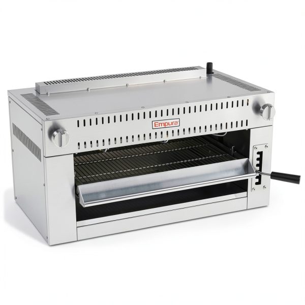 36" Heavy-Duty Natural Gas Salamander Broiler | Cheese Melter with Adjustable Spring-Balanced Lifting System (6) Infrared Burners | 36"W x 19"D x 19"H, Stainless Steel (Mounting Kit Included)-0