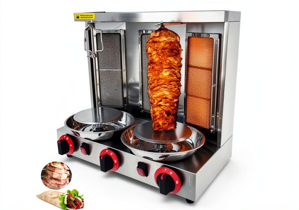 Shawarma Grill Machine INTSUPERMAI 3-Burner Vertical Broiler LP Gas-0