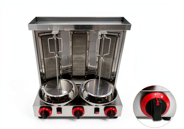 Shawarma Grill Machine INTSUPERMAI 3-Burner Vertical Broiler LP Gas-8