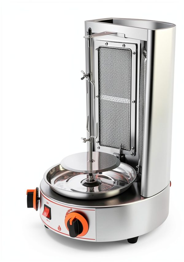 Gas Shawarma Machine Countertop Rotating Doner Kebab Oven Broiler Gyro Maker 360° Rotating Vertical Broiler With 2 Burners, 3000w Efficient Heating For Home/Outdoor Bbq, Kebab/Doner/Grill-7