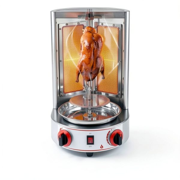 Gas Shawarma Machine Countertop Rotating Doner Kebab Oven Broiler Gyro Maker 360° Rotating Vertical Broiler With 2 Burners, 3000w Efficient Heating For Home/Outdoor Bbq, Kebab/Doner/Grill-8